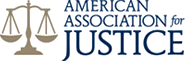 Logo Recognizing Derrick Law Firm Injury Lawyers's affiliation with American Association for Justice