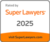 Logo Recognizing Derrick Law Firm Injury Lawyers's affiliation with Super Lawyers